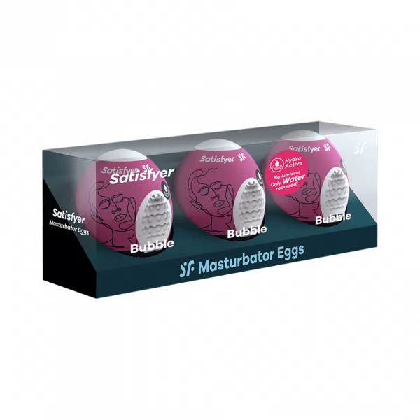 Masturbator Egg 3er Set (Bubble) Violet